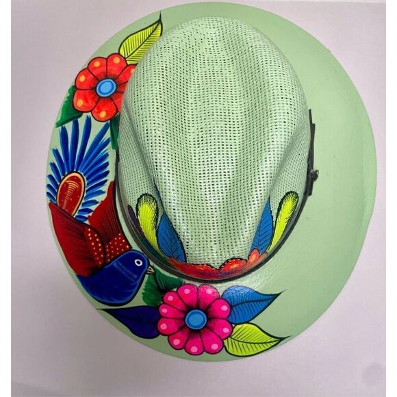 Hand painted original Panama fedora sun hat M Royal road trading Co. main image 4